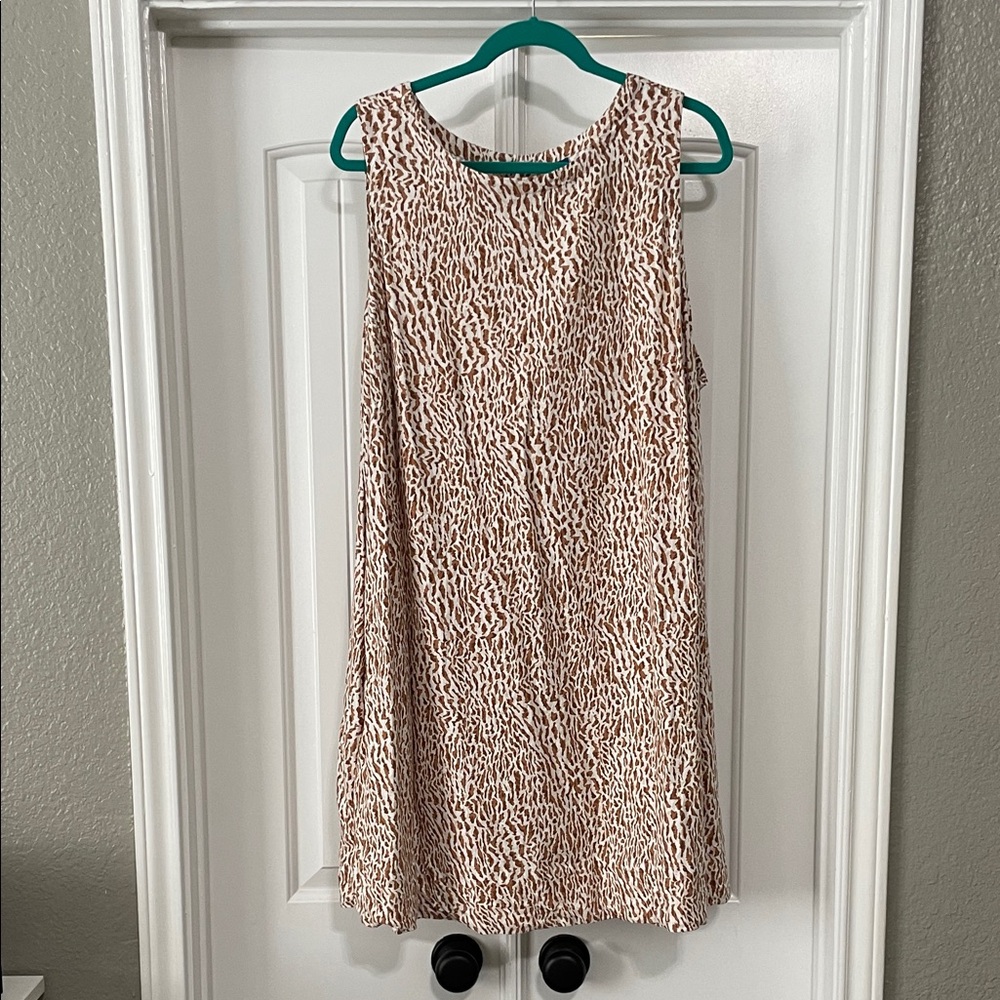 Old Navy Brown Patterned Midi Dress
